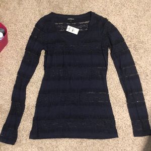 Long sleeve navy blue shirt